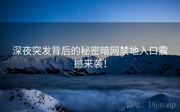 深夜突发背后的秘密暗网禁地入口震撼来袭！  第1张