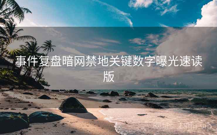 事件复盘暗网禁地关键数字曝光速读版  第2张