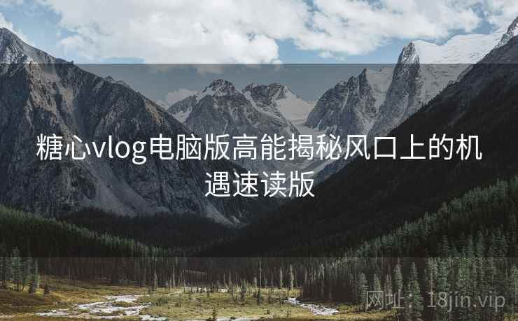 糖心vlog电脑版高能揭秘风口上的机遇速读版  第1张
