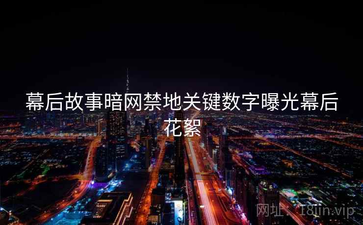 幕后故事暗网禁地关键数字曝光幕后花絮