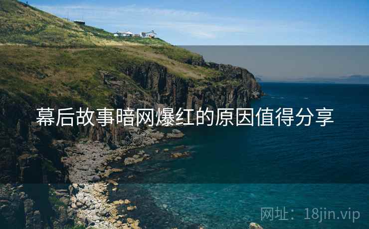 幕后故事暗网爆红的原因值得分享